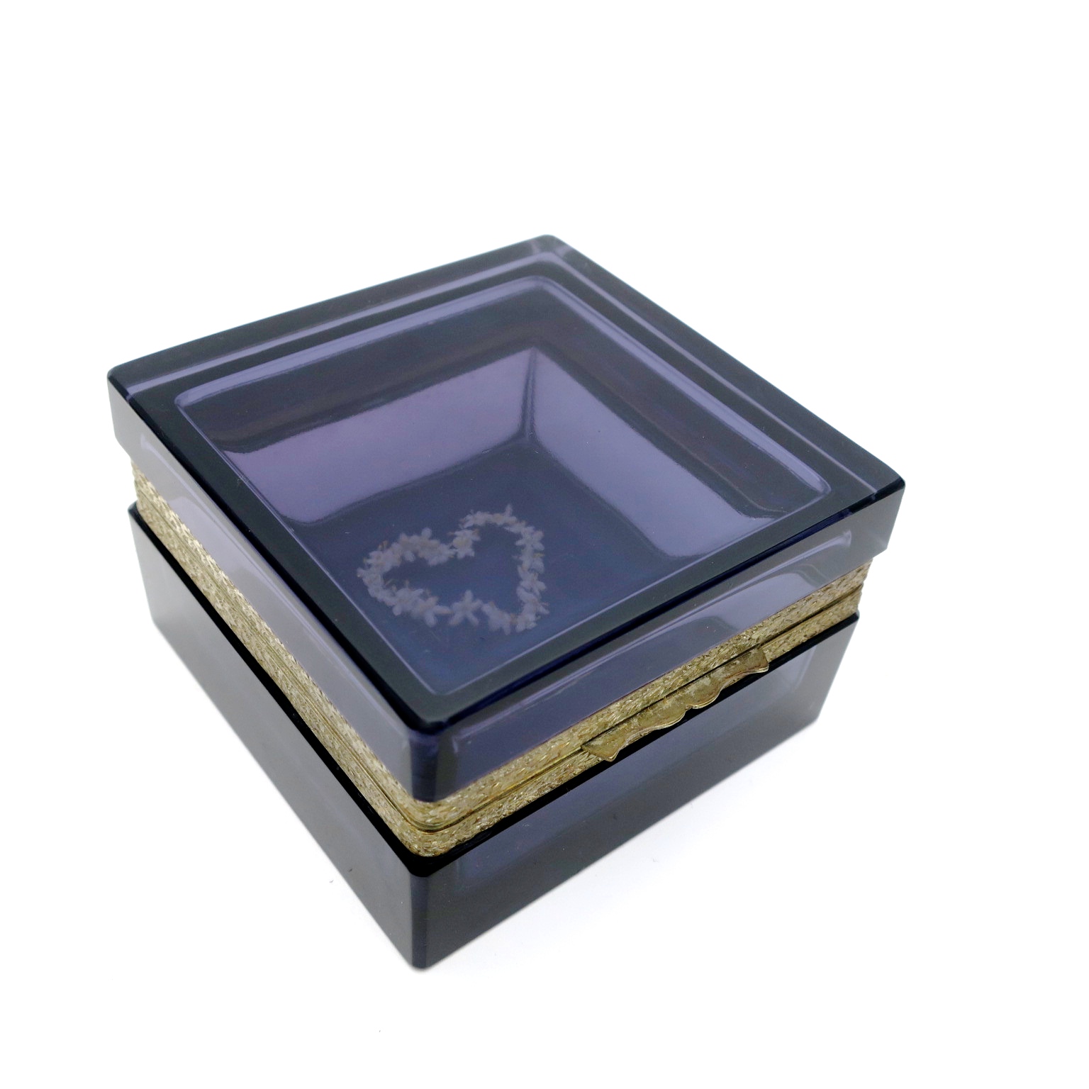 trinket box ormolu geschenk hochzeitsgeschenk kaufmuseum murano midmod midcentury noble design interior  glasdose box deckeldose inneneinrichtung purpur amethyst 