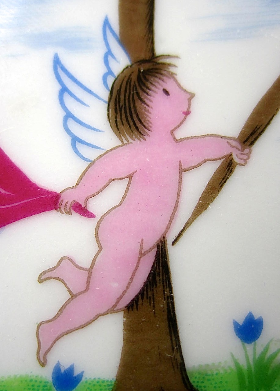 valentinstag valentine rosenthal teller liebe love amor putte