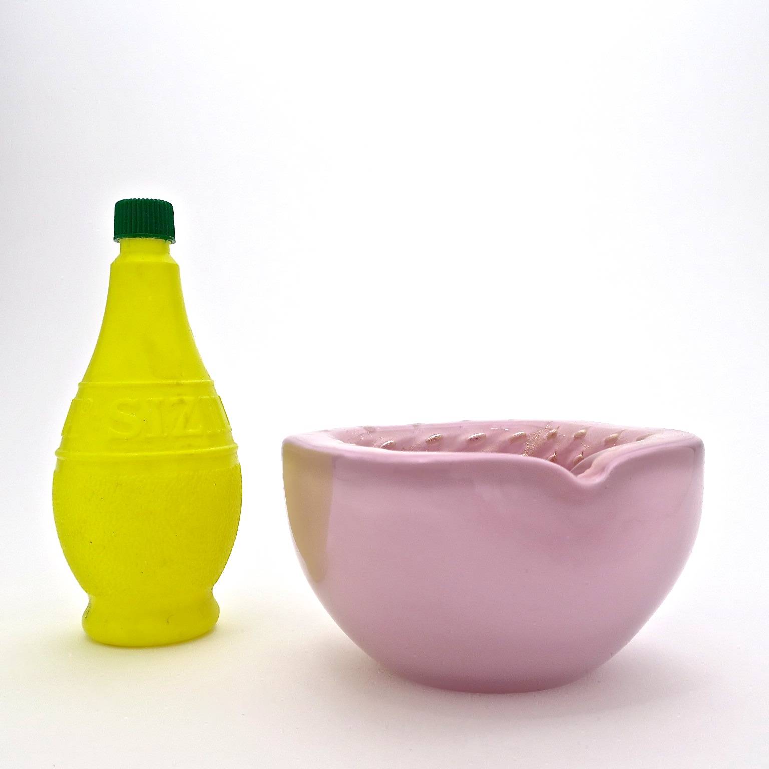 bubblegumpink puderrosé pastelpink sixties murano salviati  alfredobarbini, murano mundgeblasen einzelstück bubbles luftbläschen gold geschenke hochzeitsgeschenk hochzeit interior kaufmuseum