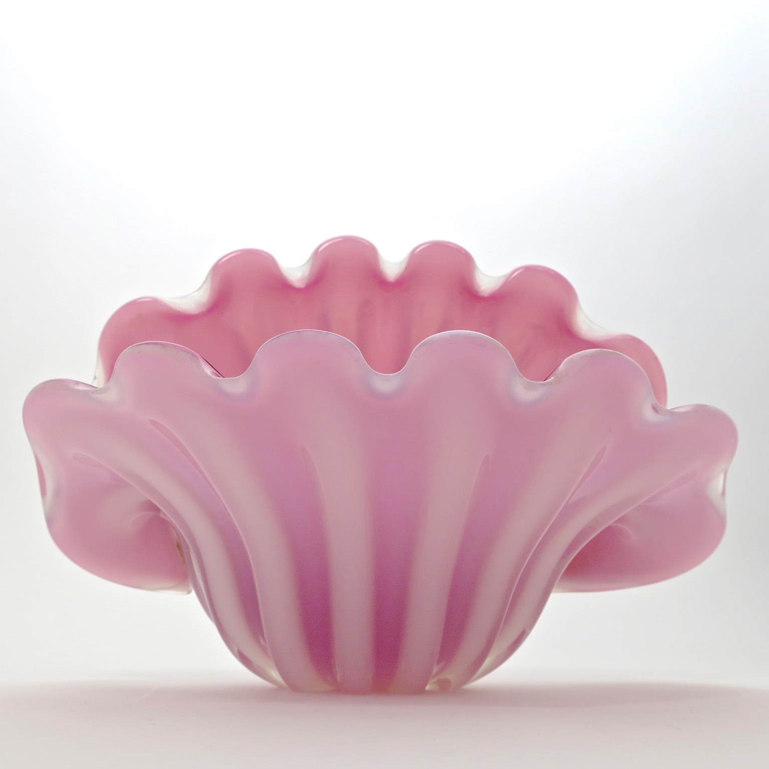 carnivora venusfliegenfalle murano riesenmuschel tridacna opalino opalglas puderpink altrosa rosé bubblegumpink puderpink mundgelblasen hochzeitsgeschenk geschenke kaufmuseum