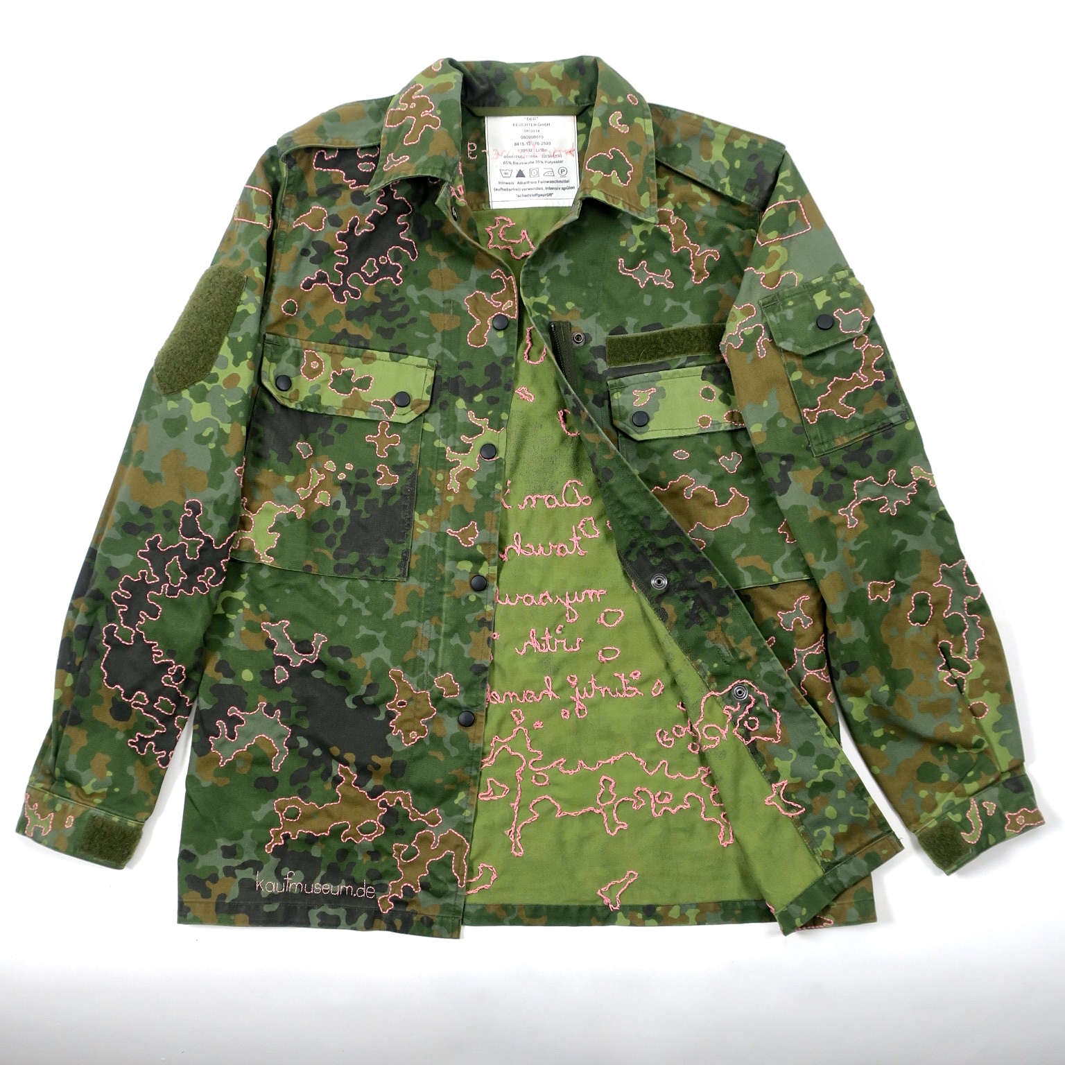 Camouflage military camu Kamouflage handgestickt embroidery slowfashion peace bestickt combat transformer ethicalfashion ethisch 