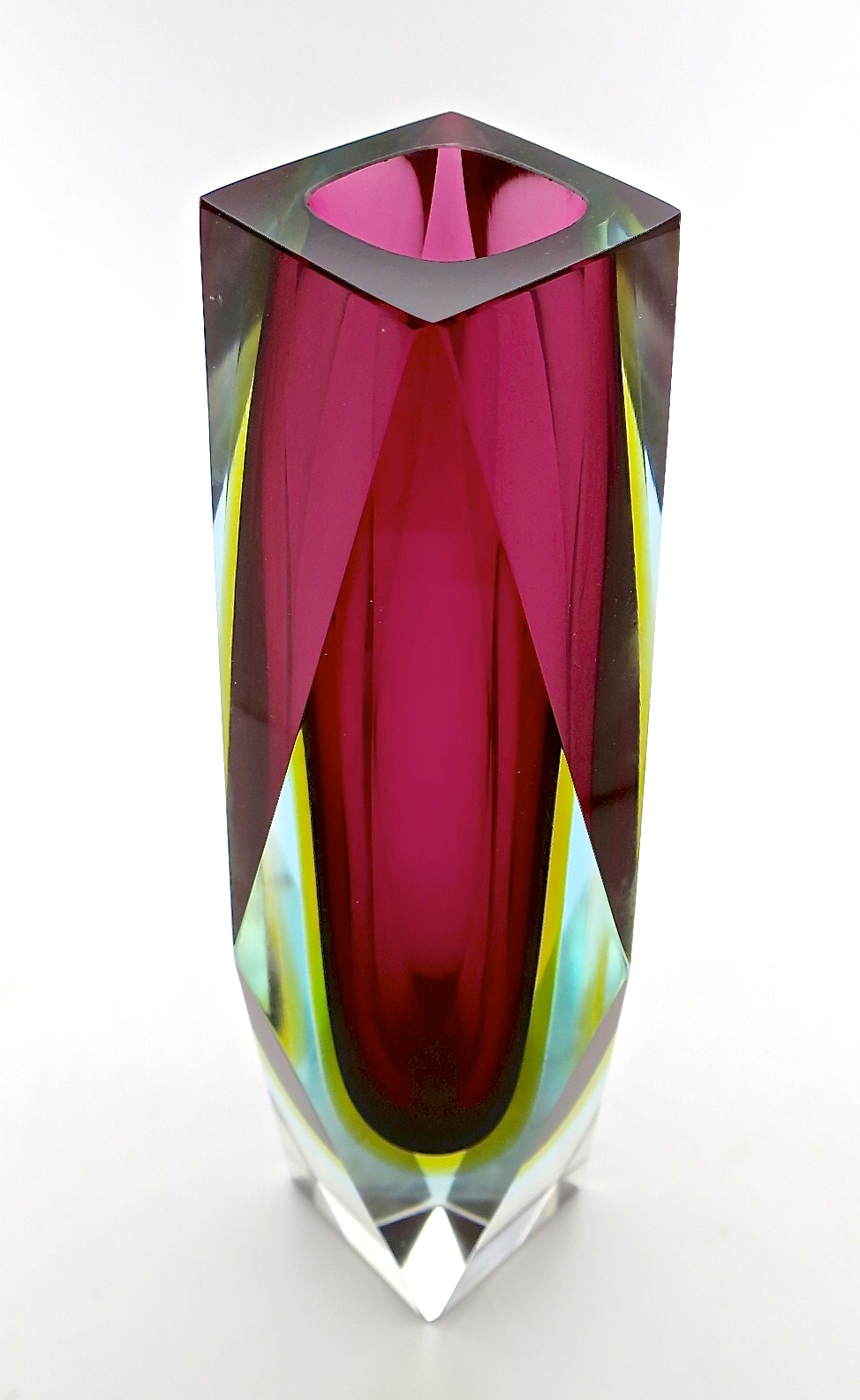 murano blockvase kristall mundgeblasen mouthblown handcrafted handgeschliffen feuerpoliert fire polished kristal crystal vase
