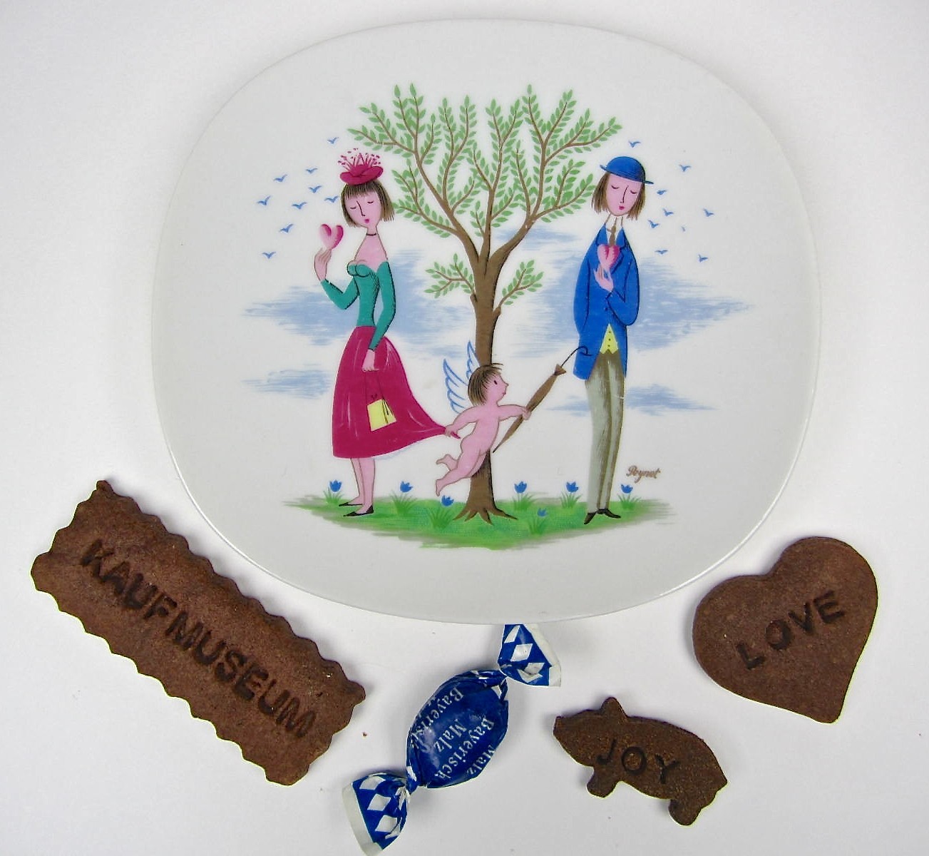 valentinstag valentine rosenthal teller liebe love amor putte