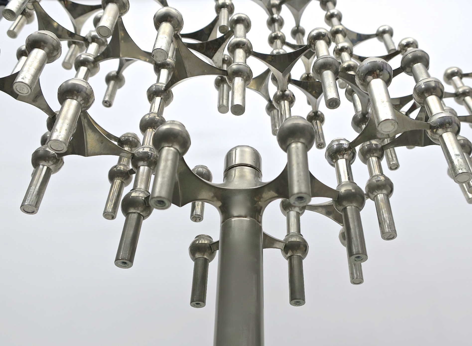 midcentury kerzenleuchter industrial brutalism Elemente bausatz stylish chandelier candlelight candle 