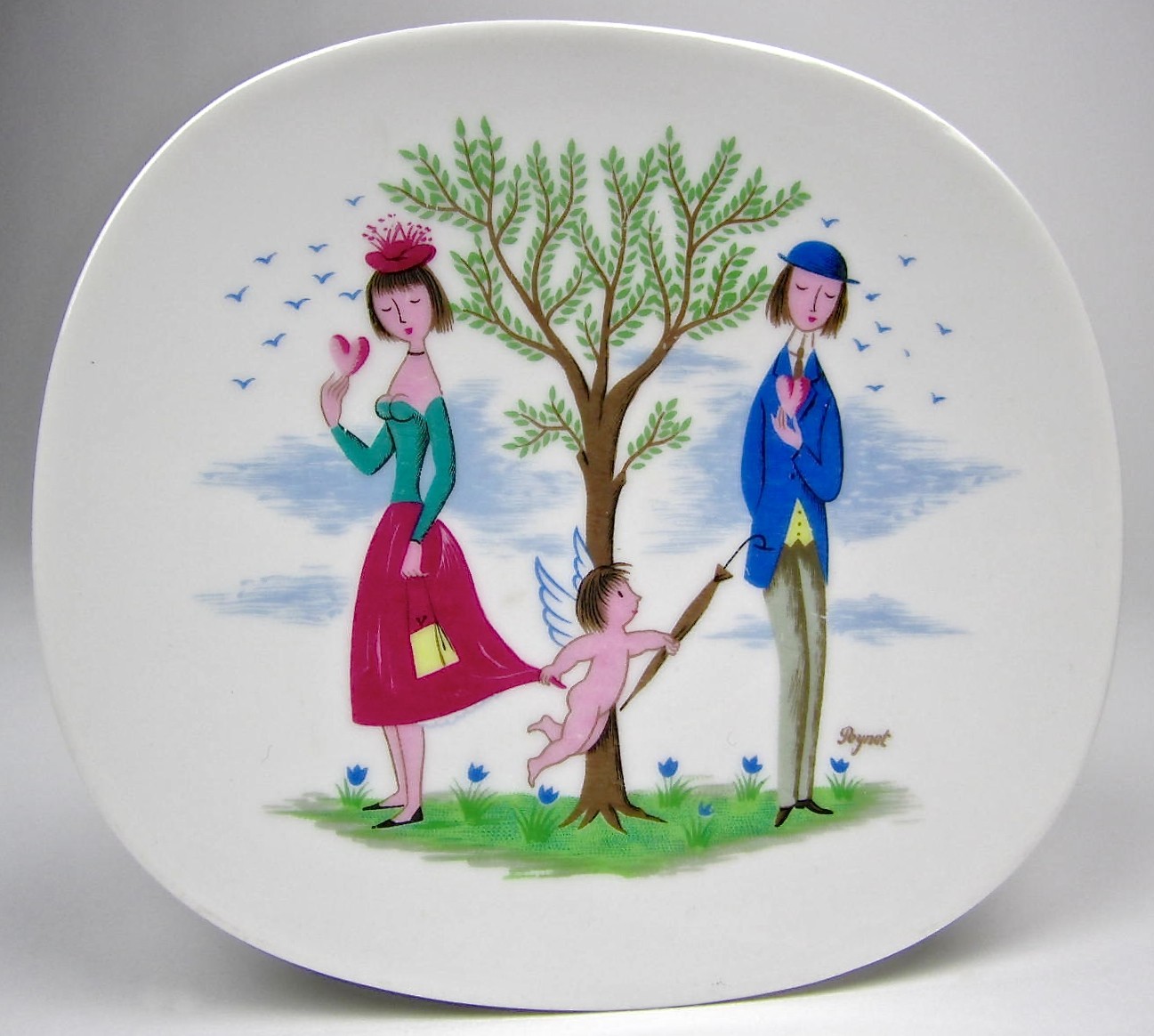 valentinstag valentine rosenthal teller liebe love amor putte
