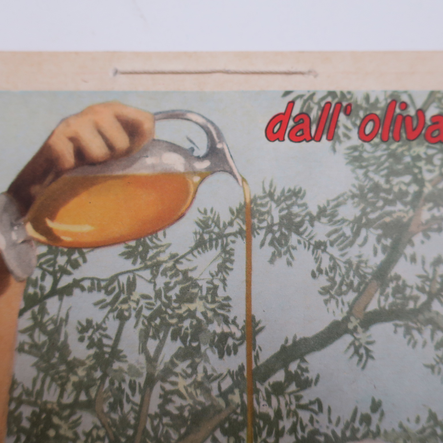 plakat werbeplakat antikplakat vintage chromolitho lithographie typographie designobjekt küchenplakat interiordetail olivenöl
