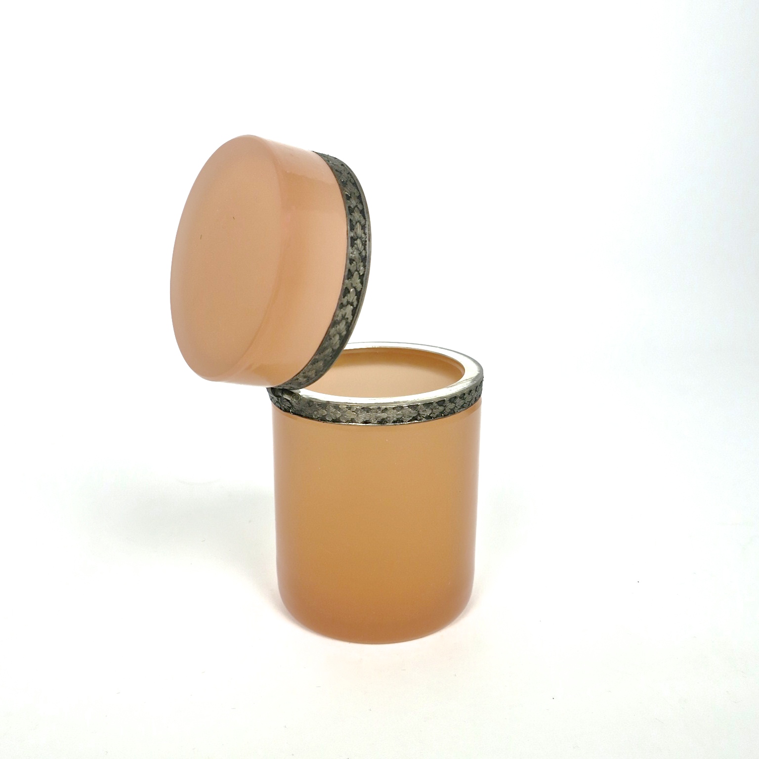 deckeldose trinketbox opalglas ormolu hochzeitsgeschenk geschenk kaufmuseum midcentury design designklassik murano