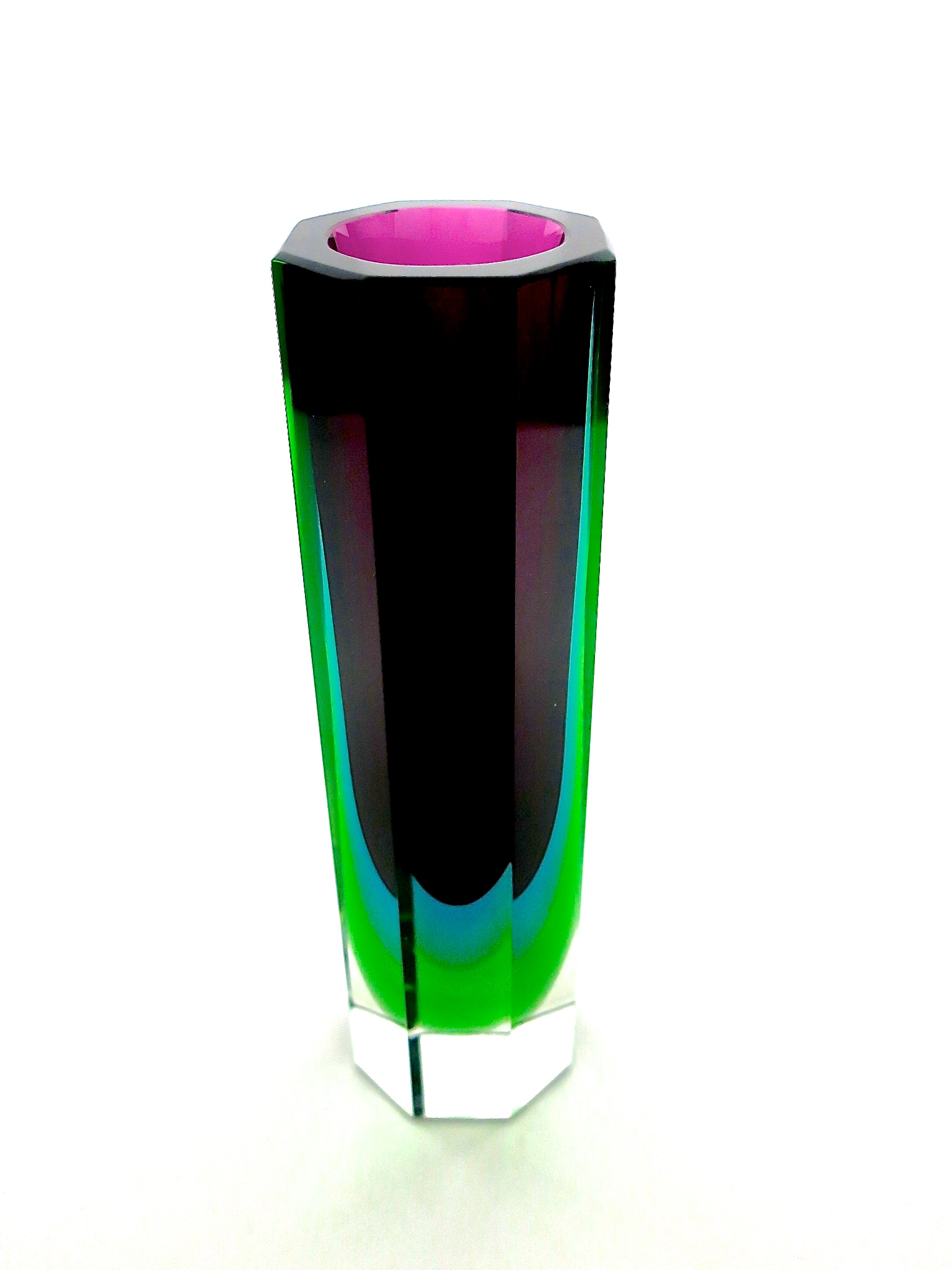 murano Venedig purple power lila neon uranglas designer maskulin design glas glass vase sammlervase interior mundgeblasen