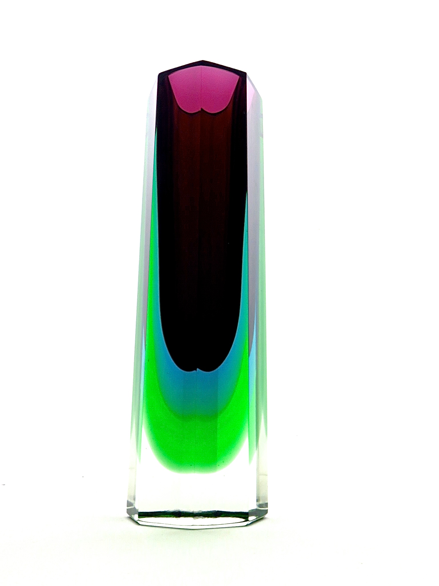 murano Venedig purple power lila neon uranglas designer maskulin design glas glass vase sammlervase interior mundgeblasen