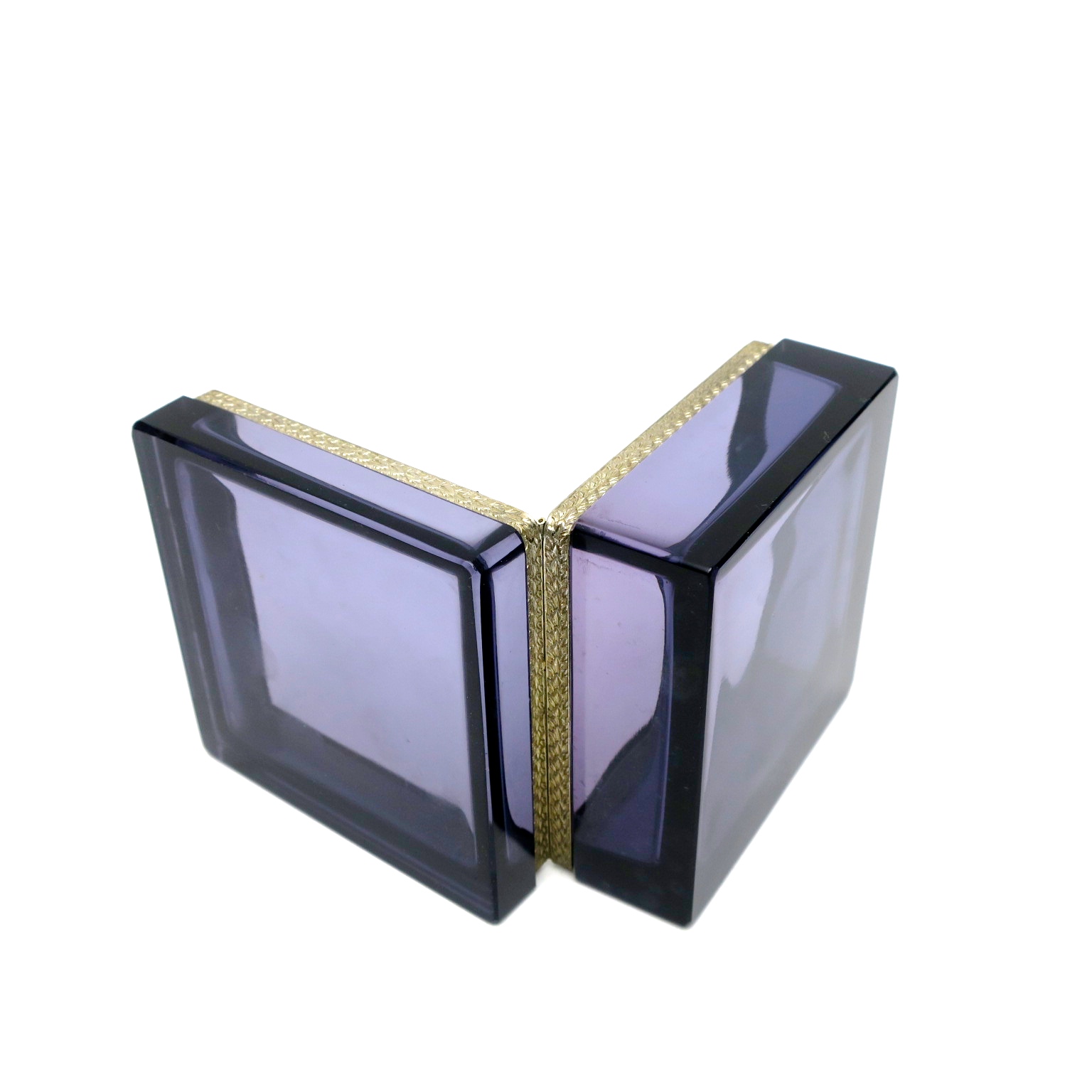 trinket box ormolu geschenk hochzeitsgeschenk kaufmuseum murano midmod midcentury noble design interior  glasdose box deckeldose inneneinrichtung purpur amethyst 