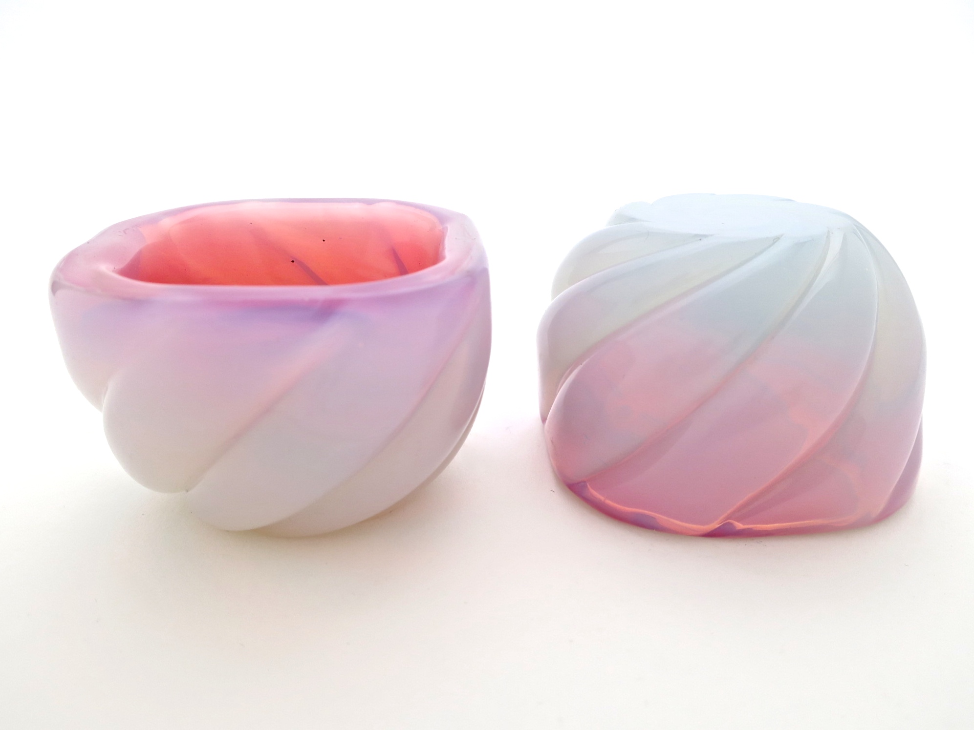 murano schale bowl alabastro opalino opalglas jakobsmuscheln shell muschel nature tischdecoration tableware kaufmuseum 60er sixties altrosa rosa pink midcentury midmod