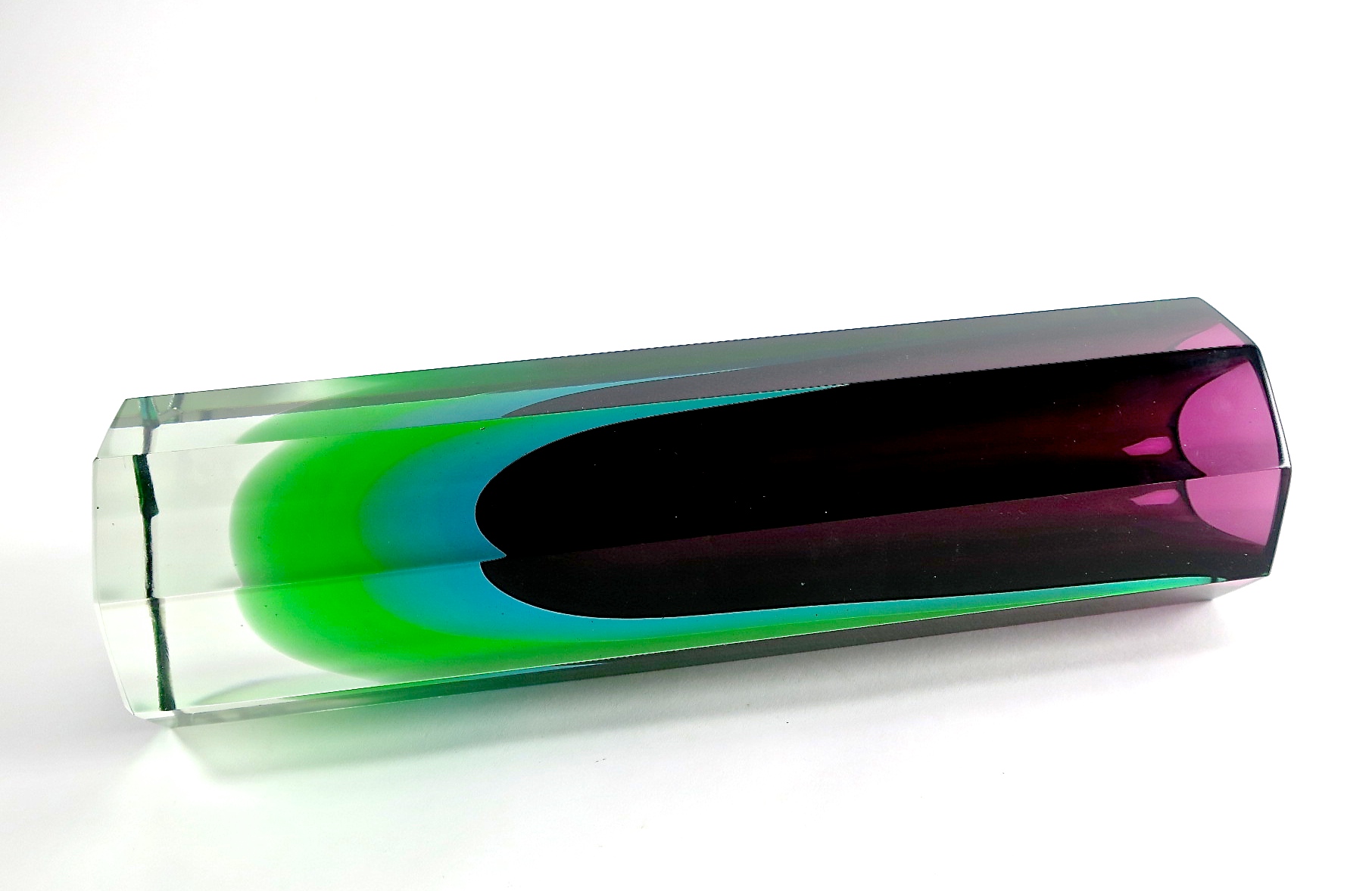 murano Venedig purple power lila neon uranglas designer maskulin design glas glass vase sammlervase interior mundgeblasen