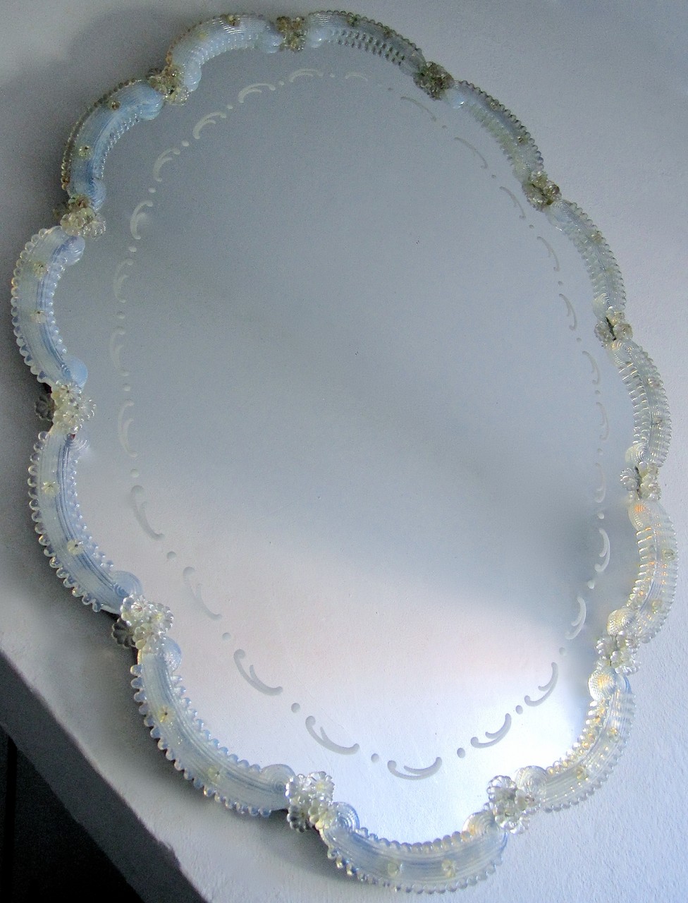 spiegel mirror opalglas murano 