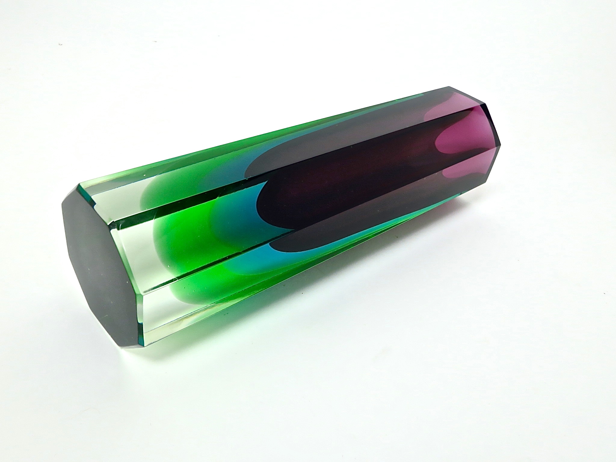 murano Venedig purple power lila neon uranglas designer maskulin design glas glass vase sammlervase interior mundgeblasen