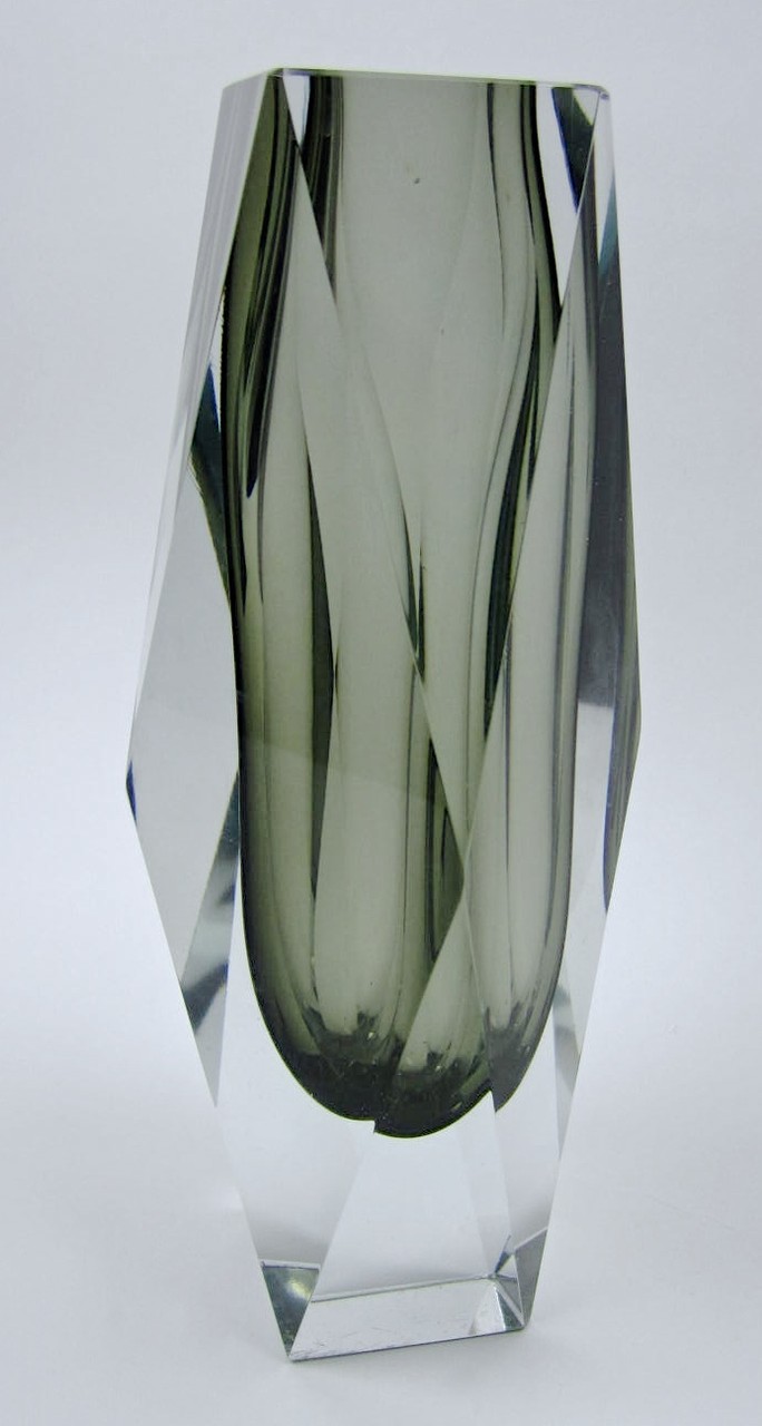 murano blockvase kristall mundgeblasen mouthblown handcrafted handgeschliffen feuerpoliert fire polished kristal crystal vase
