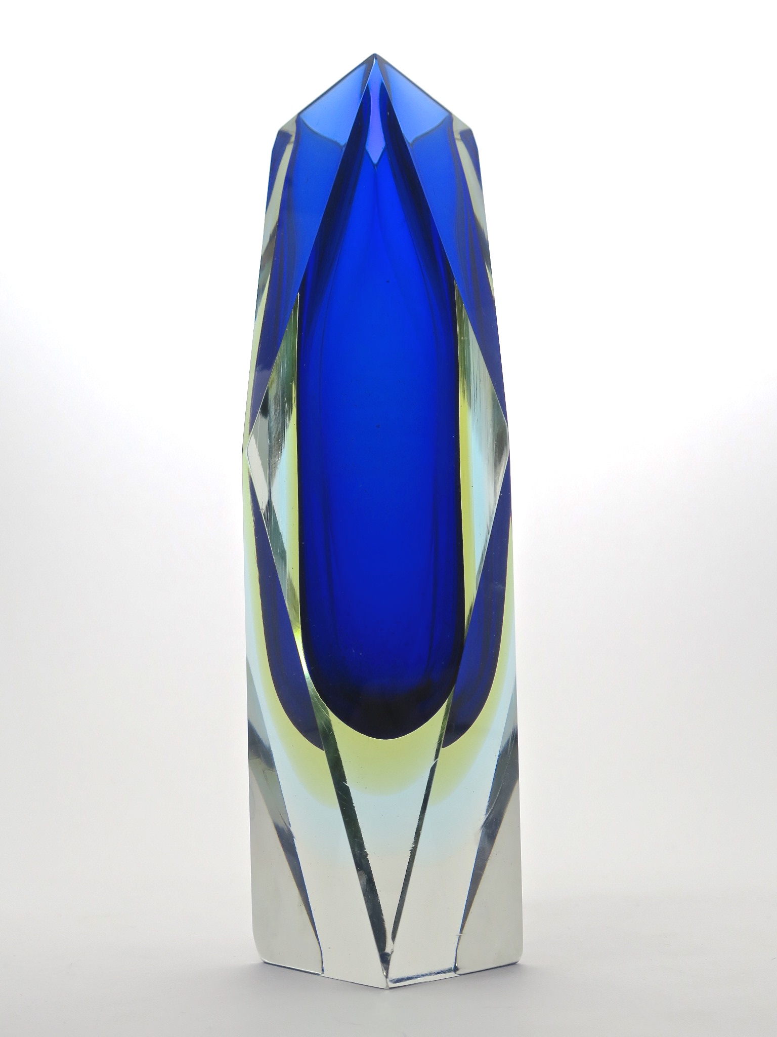 murano blockvase kristall mundgeblasen mouthblown handcrafted handgeschliffen feuerpoliert fire polished kristal crystal vase