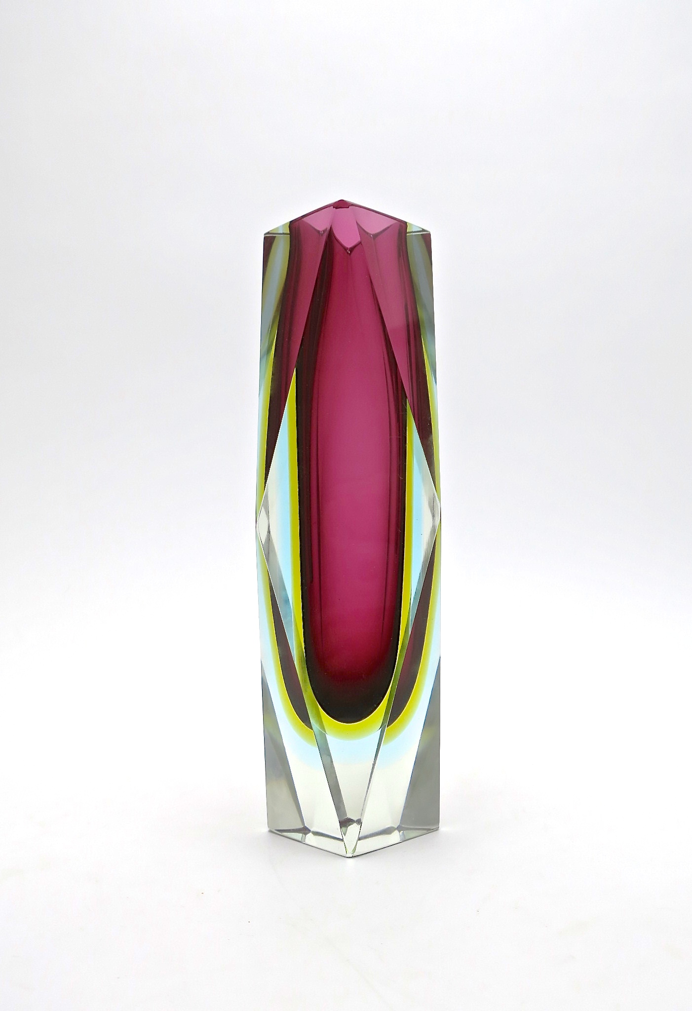 murano blockvase kristall mundgeblasen mouthblown handcrafted handgeschliffen feuerpoliert fire polished kristal crystal vase
