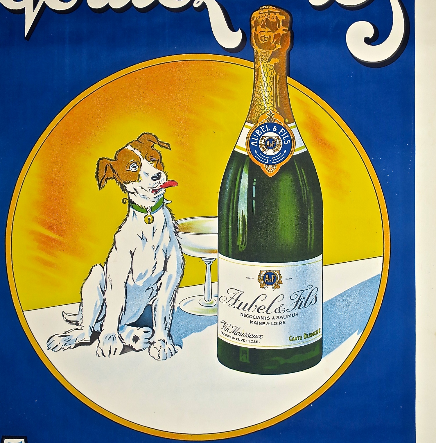 lithografie lithography poster Plakat Werbung kaufmuseum originallithographie Werbeplakat jackrussell wein prosecco bar cocktailbar 