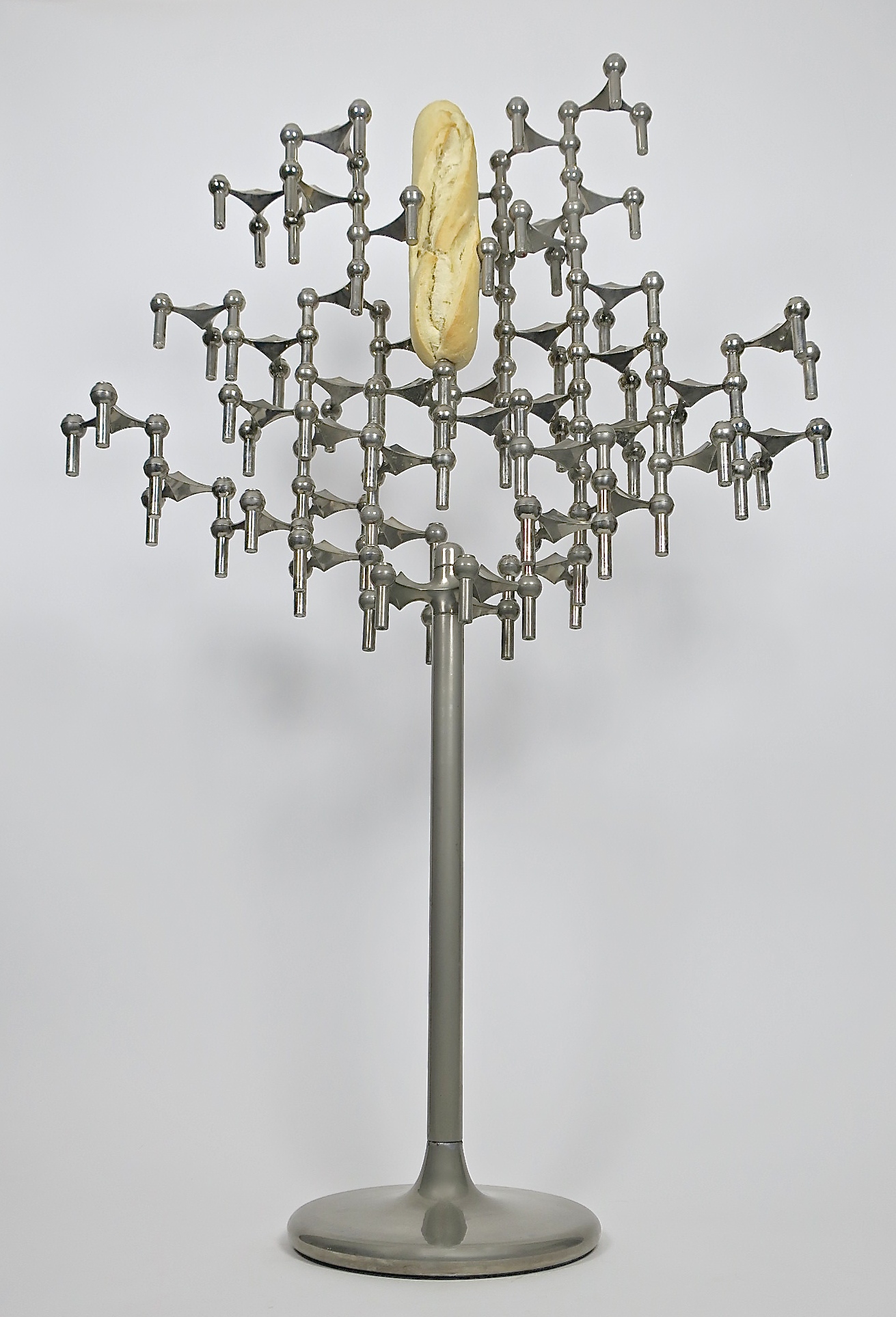 midcentury kerzenleuchter industrial brutalism Elemente bausatz stylish chandelier candlelight candle 