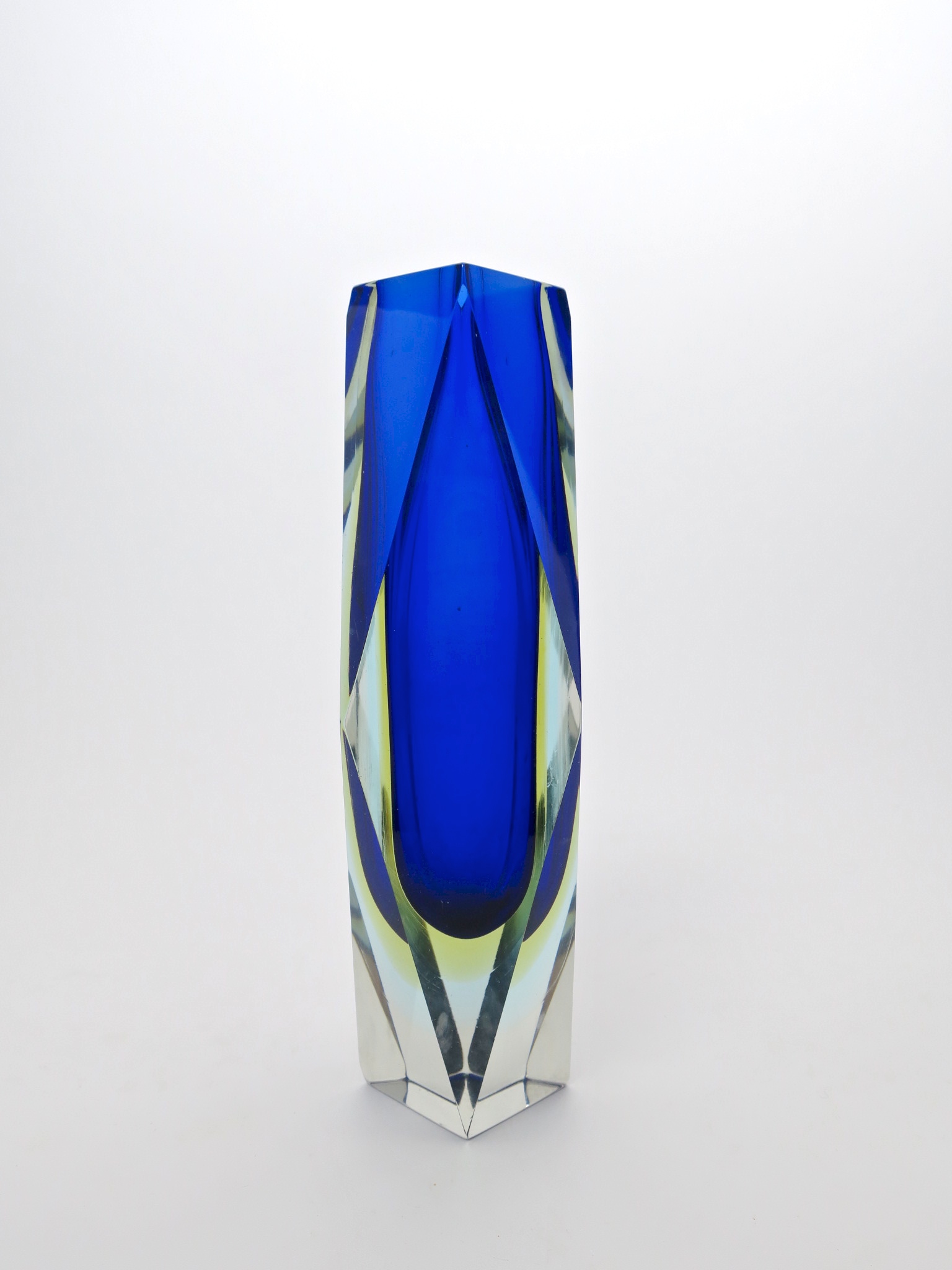 murano blockvase kristall mundgeblasen mouthblown handcrafted handgeschliffen feuerpoliert fire polished kristal crystal vase