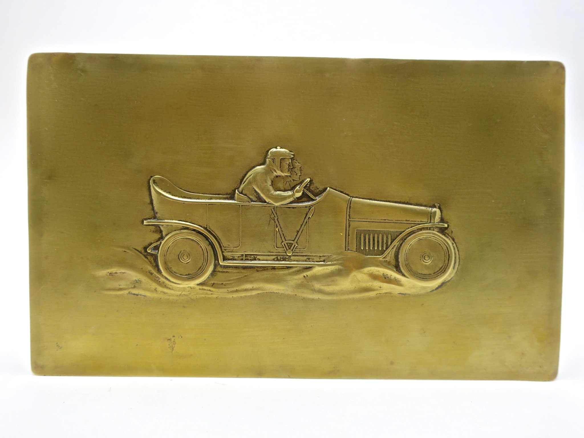 automobilia art déco oldtimer automobilisten wmf messing autorennen rennfahrer rallye nürburgring rallye montecarlo antik kaufmuseum