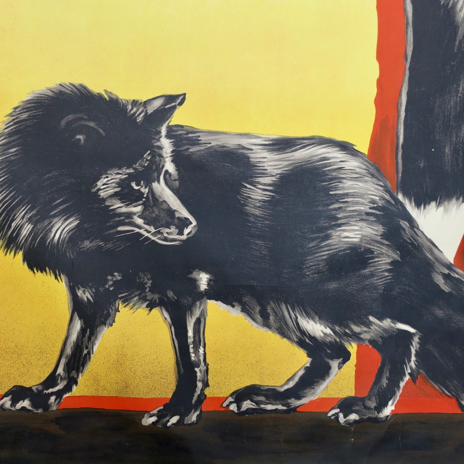 lithographie lithography antikplakat antike werbung fuchs hund fox dog typographie golden twenties zwanzigerjahre art déco kaufmuseum münchen bogenhausen
