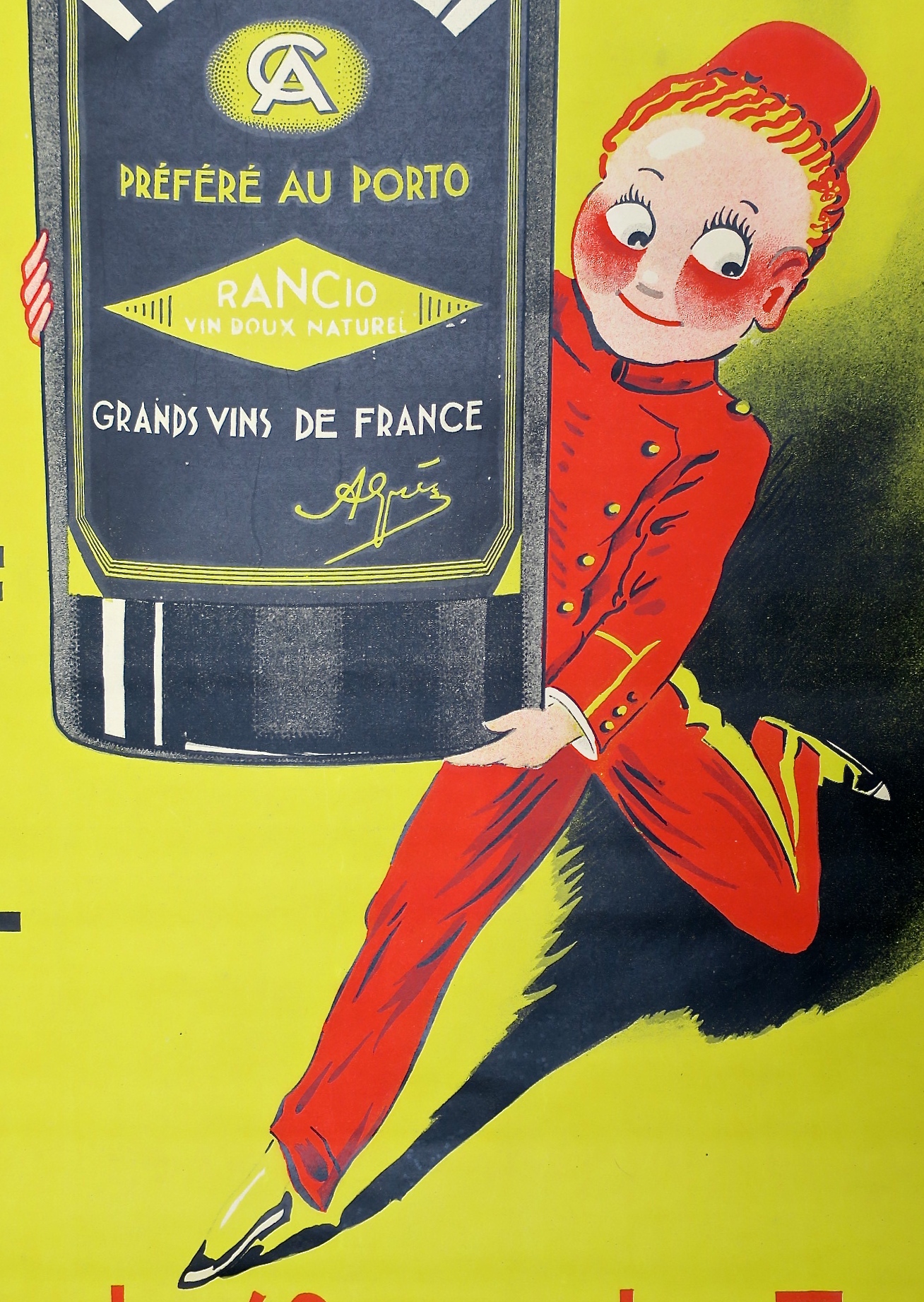 page Frankreich wein Likör nimes südfrankreich vintage antik lithographie plakat plakate poster