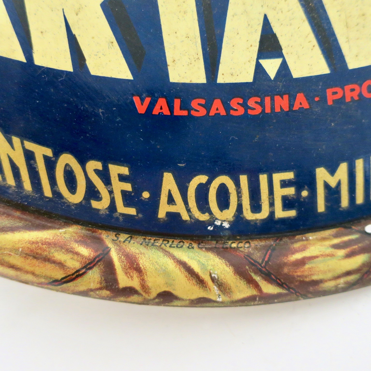 kitchen küche blechreklame antik blechschild aqua minerale italien valsassina como kaufmuseum bogenhausen werbung adler eagle