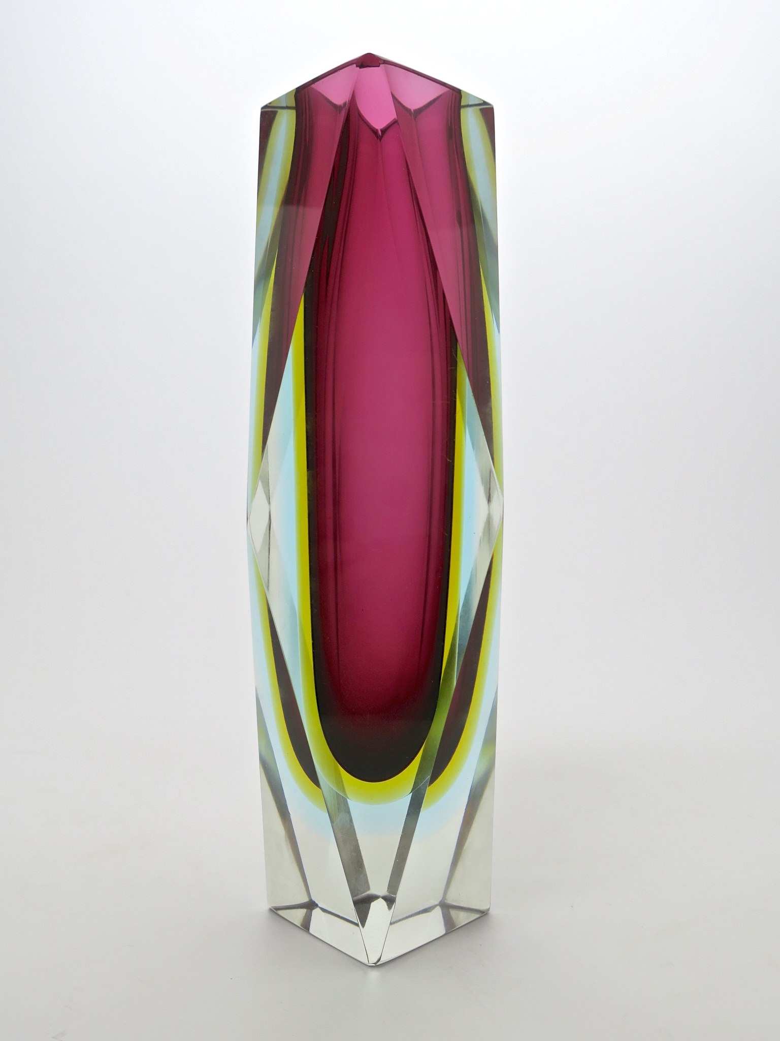 murano blockvase kristall mundgeblasen mouthblown handcrafted handgeschliffen feuerpoliert fire polished kristal crystal vase