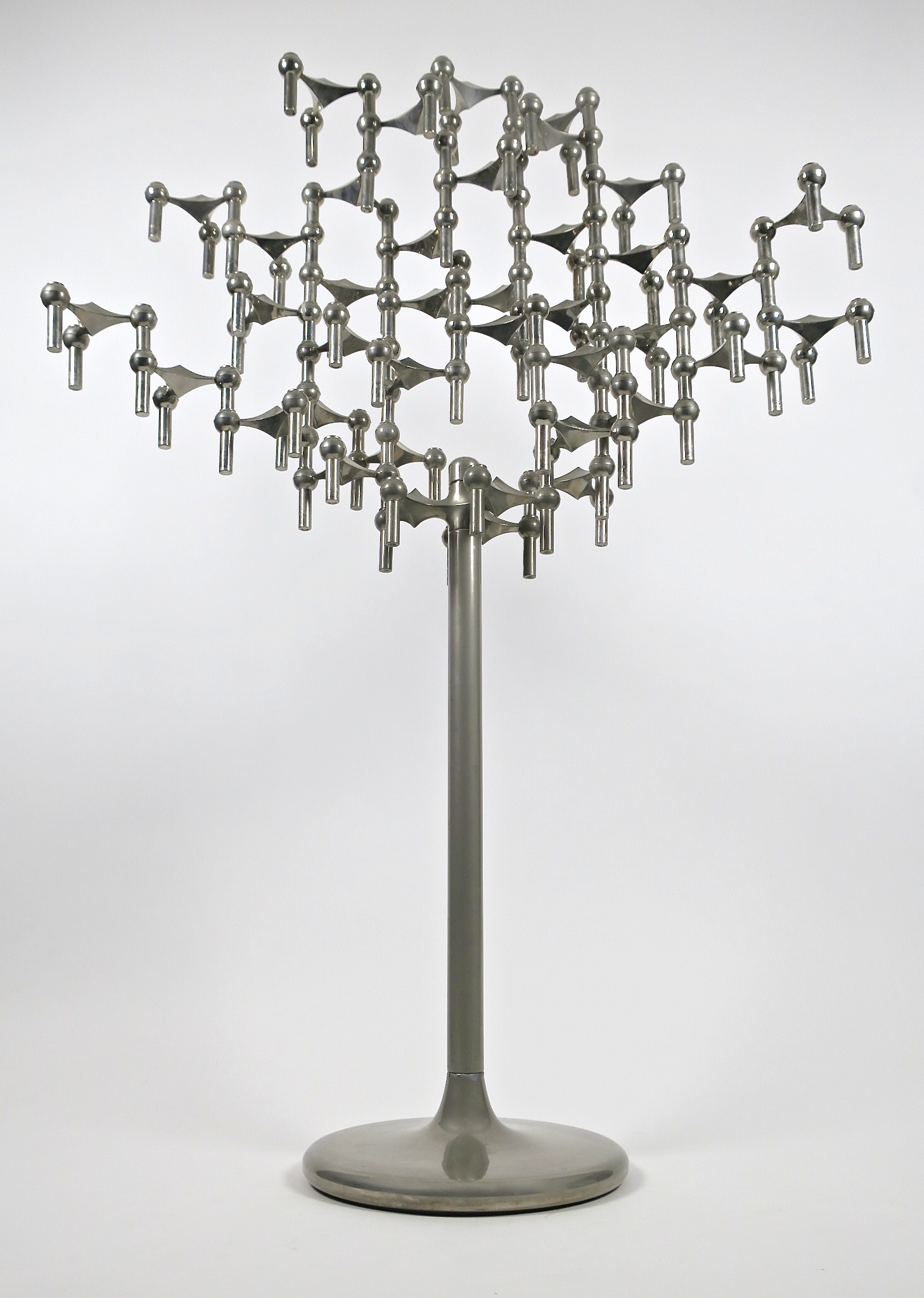 midcentury kerzenleuchter industrial brutalism Elemente bausatz stylish chandelier candlelight candle 