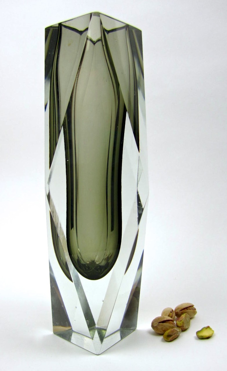 murano blockvase kristall mundgeblasen mouthblown handcrafted handgeschliffen feuerpoliert fire polished kristal crystal vase
