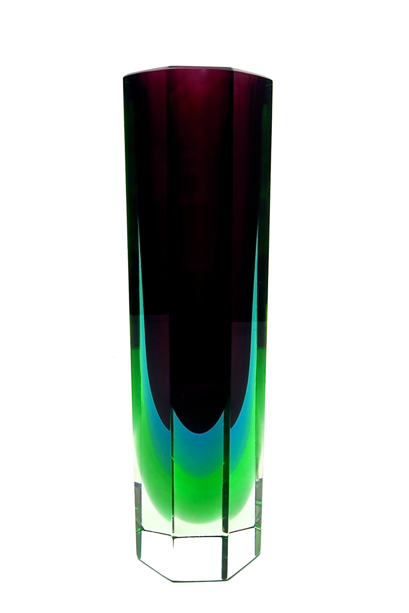 murano Venedig purple power lila neon uranglas designer maskulin design glas glass vase sammlervase interior mundgeblasen