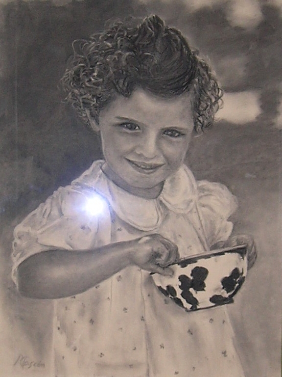64. LA NIÑA DEL TAZÓN Carboncillo/Papel  65x50