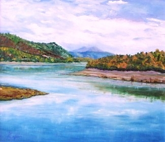 76. EMBALSE DE CERVERA - Óleo sobre tabla - 44x38