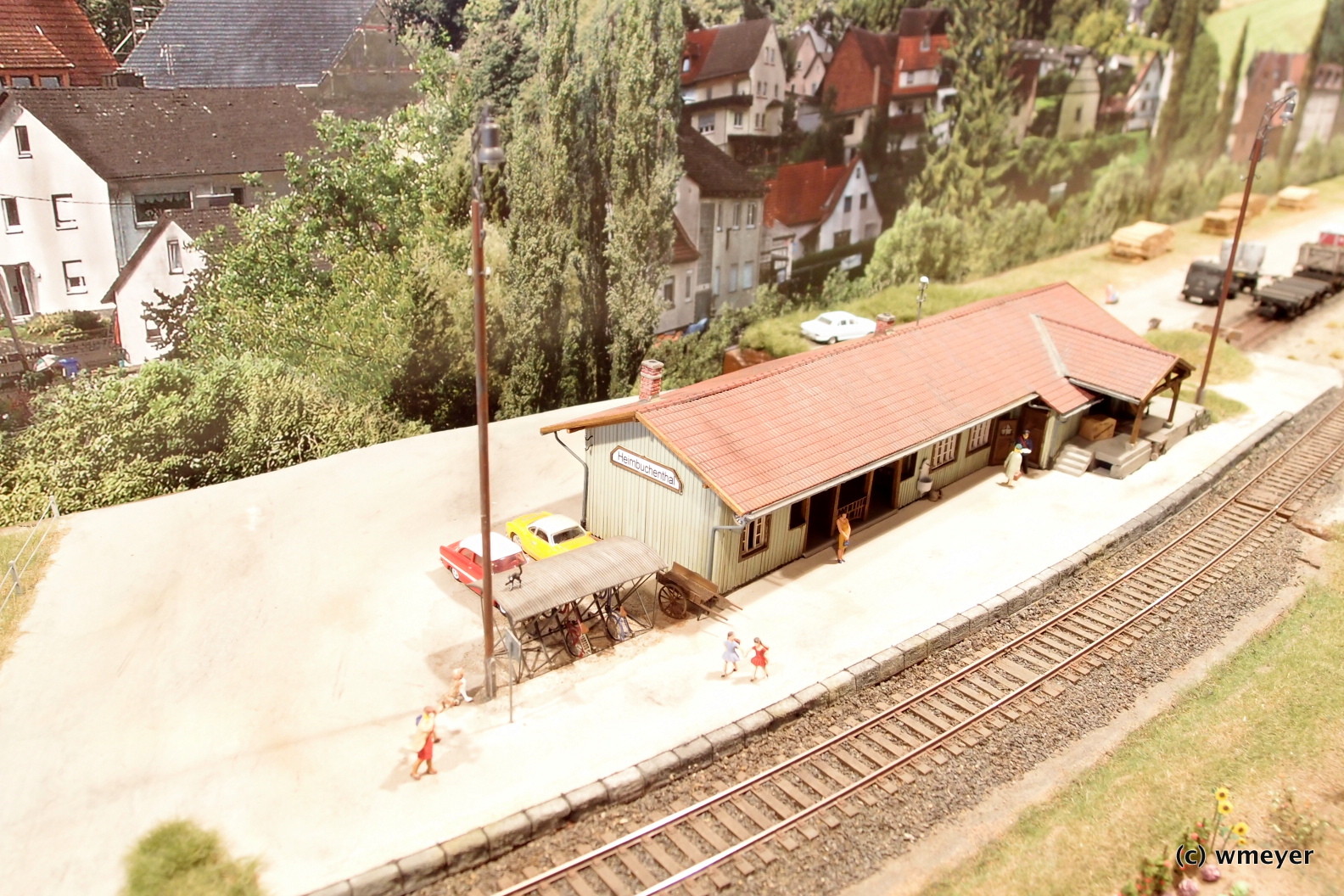 Endbahnhof einer Nebenbahn in H0 mit Jowi Hintergrund 