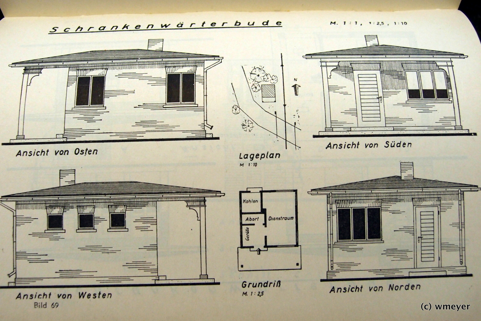Vorbildzeichnungen für das bereits gebaute Bahnwärterhaus