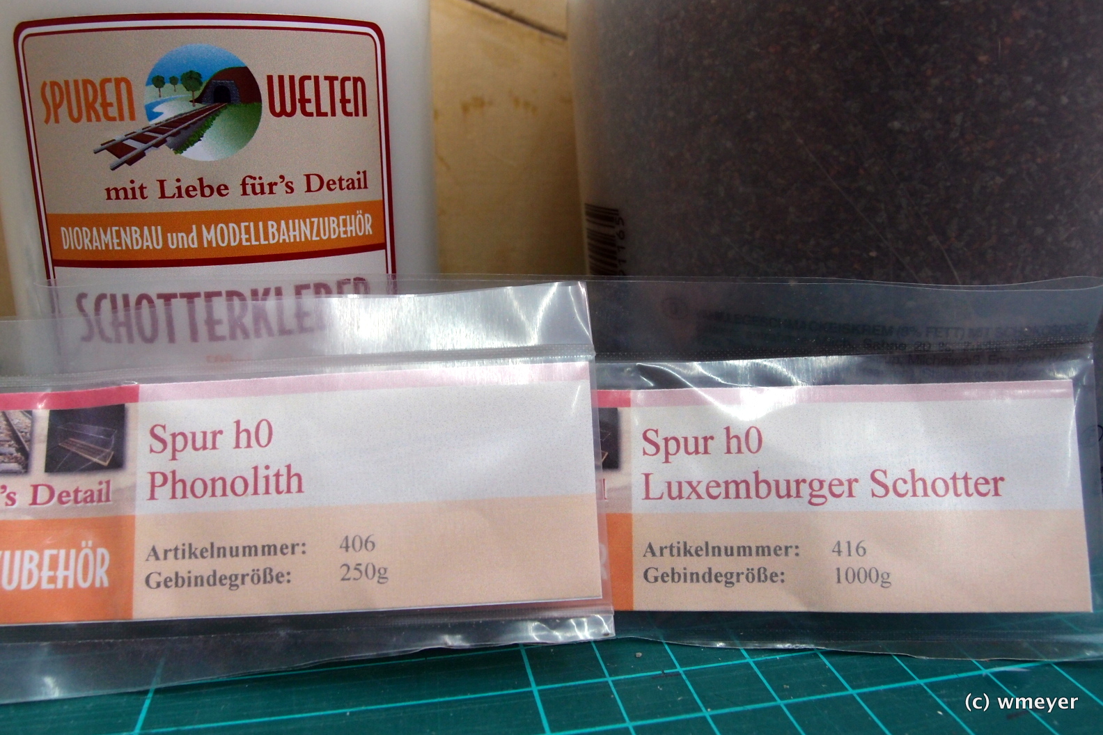 Die verwendeten Schottersorten