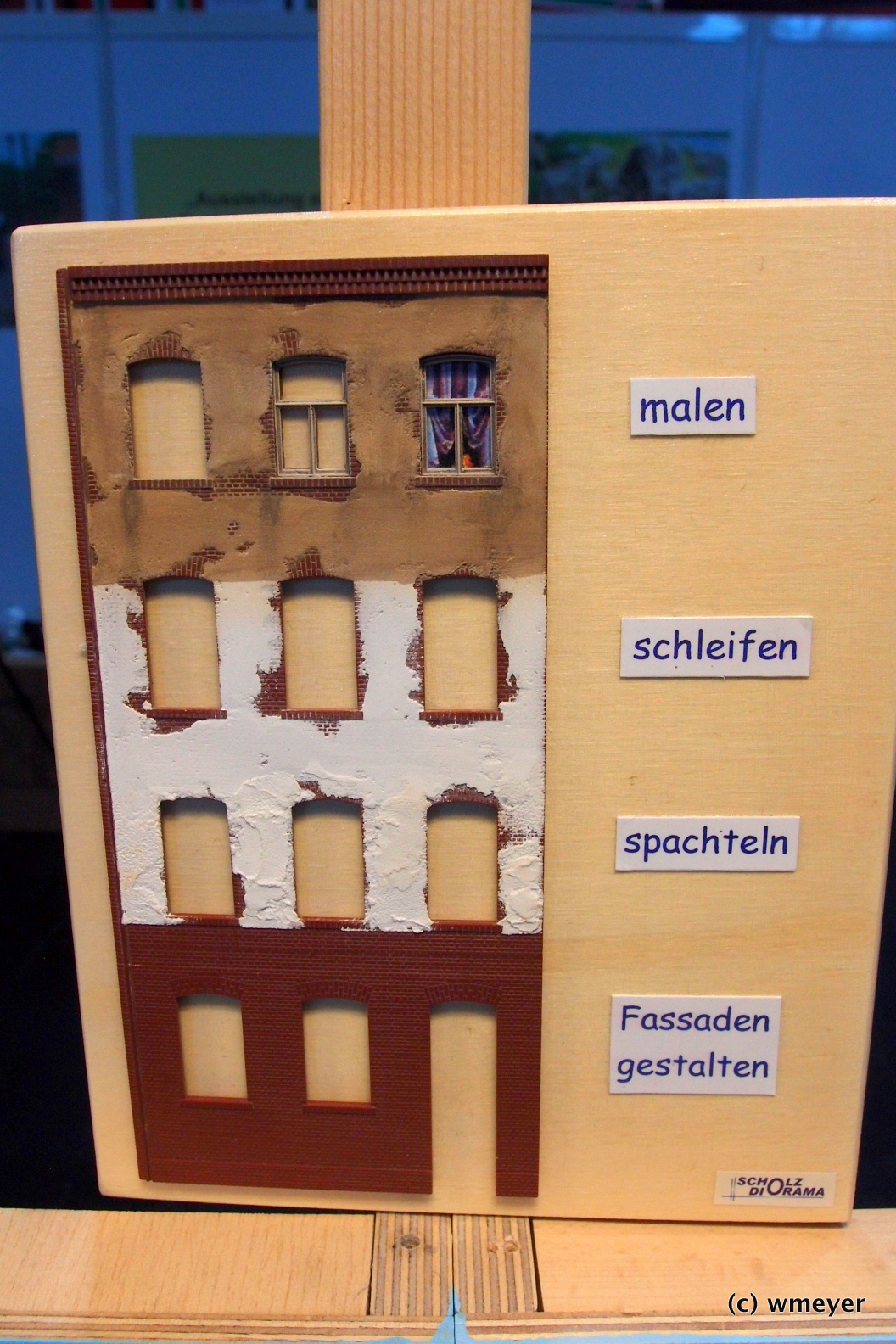 Rangierdiorama in H0, Beispiel für die Gestaltung von Auhagen Wandteilen