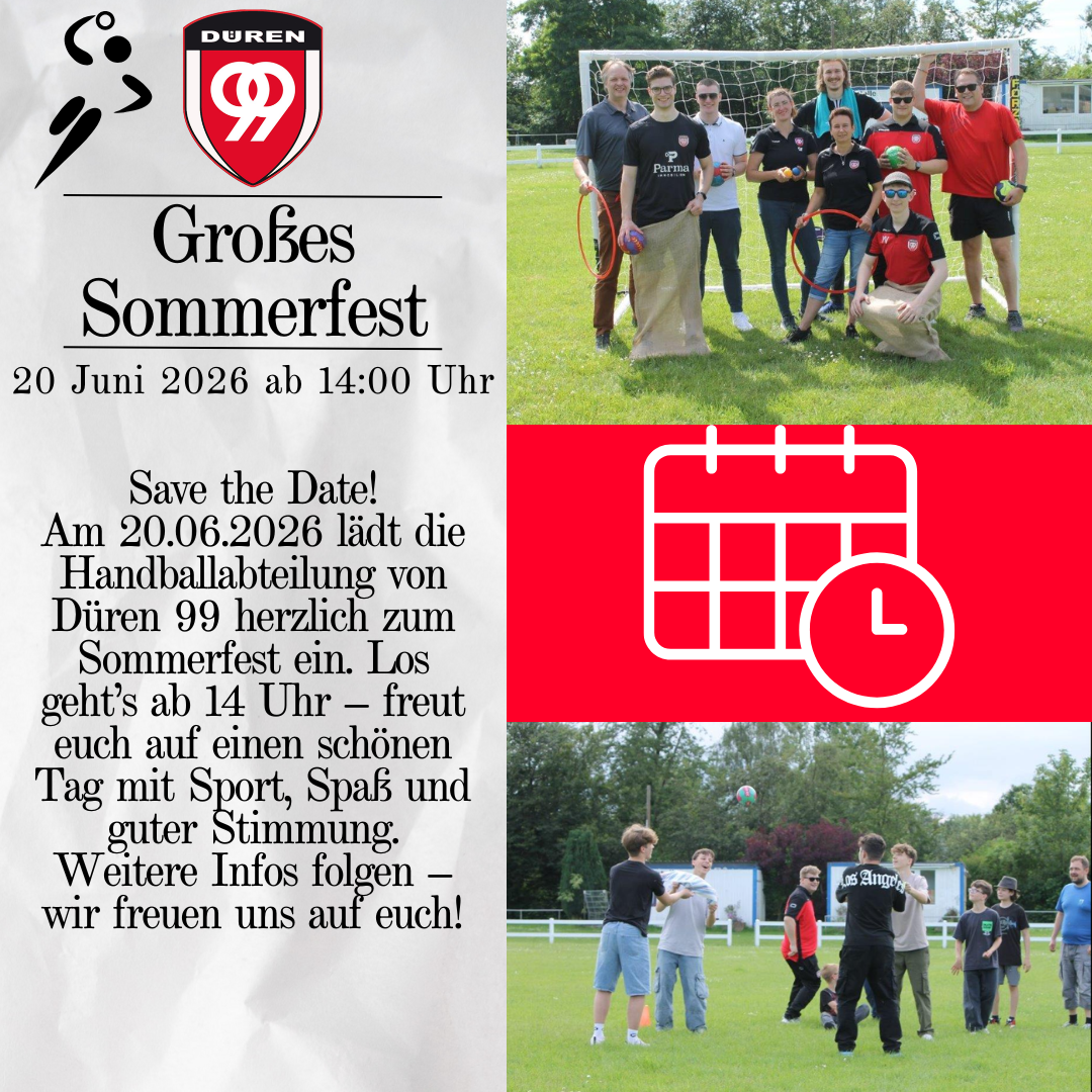 Save the Date – Sommerfest der Handballabteilung Düren 99!