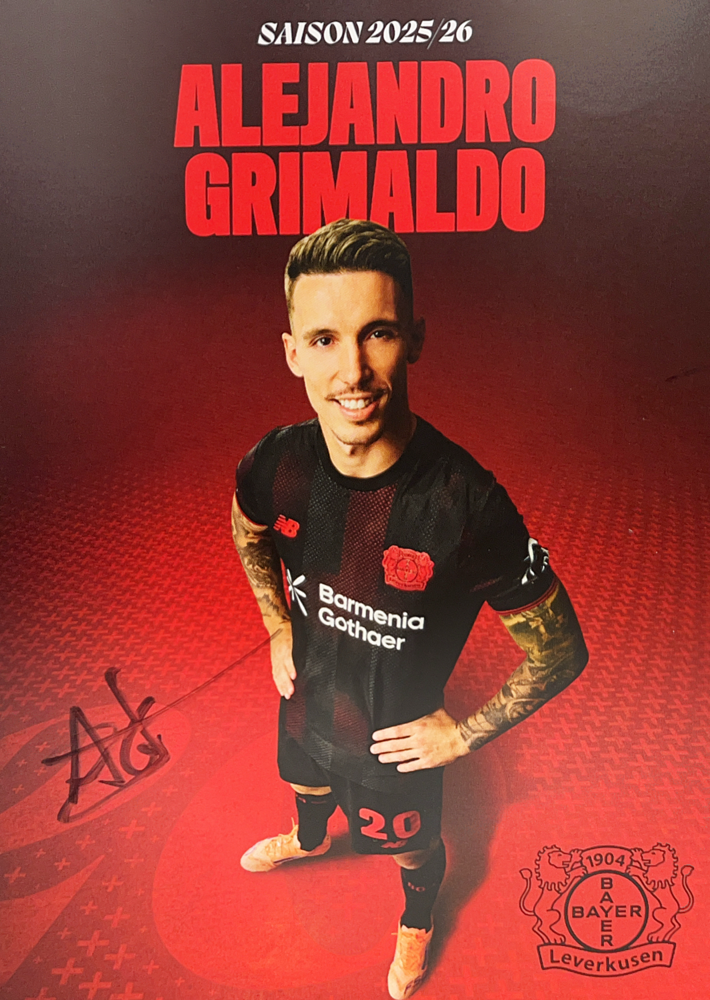 Alejandro Grimaldo, Bayer Leverkusen, former Benfica Lisboa, Spanish National Team, Autograph by Mail