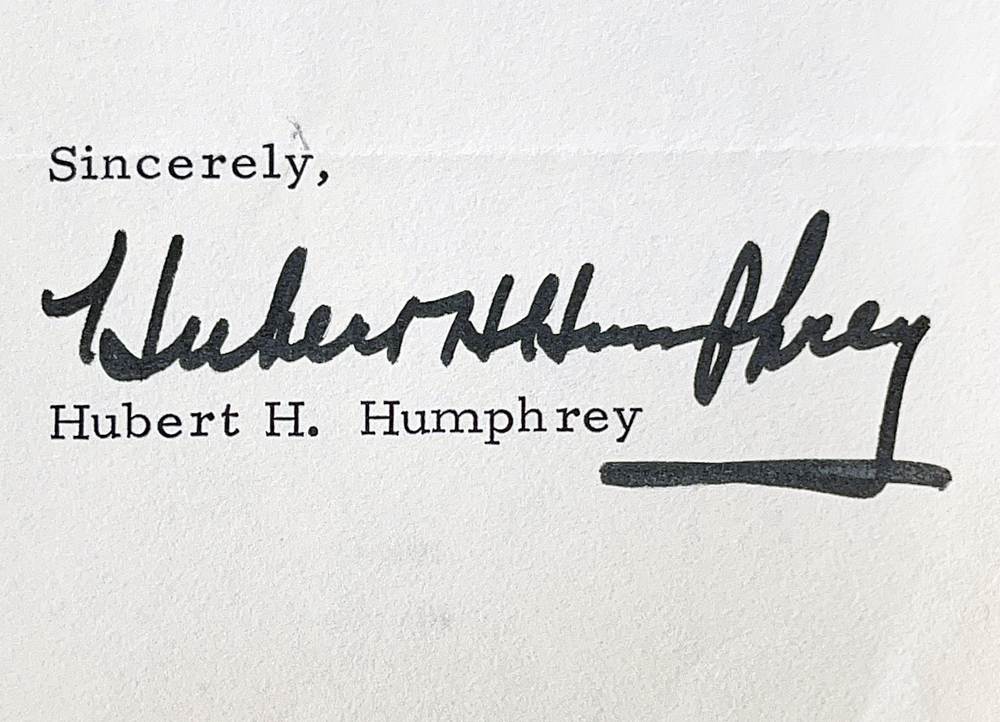 Autograph Hubert Humphrey Autogramm