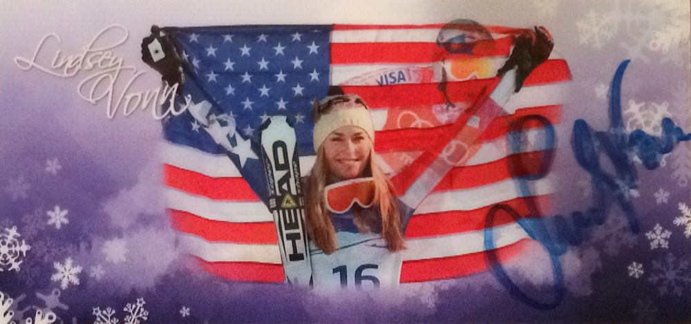 Lindsey Vonn, USA, retired, 84 Races won, twice World Champion plus 3 silver and 3 bronze Medals, Olympia Gold 2010, 4 times overall worldcup, Autograph bought