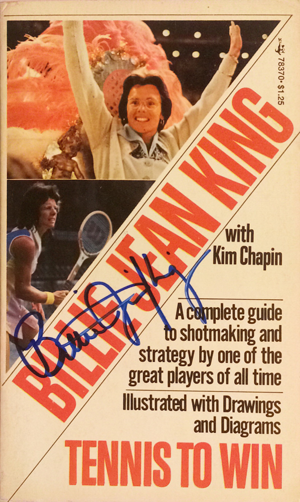 Billie Jean King USA, retired, won 12 Grand Slam Titles, oldest Winner of a Grand Slam Title, Autograph bought with COA