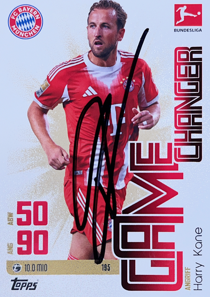 Harry Kane, UK, Bayern Munich, German Champion 2025, more then 80 games for the three Lions (Nationalteam England), Autograph bought