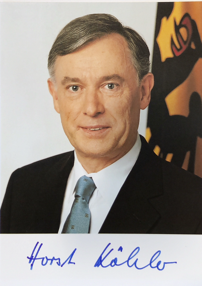 Horst Köhler (1943-2025), 9th President of Germany (2004-2009), Autograph bought with COA