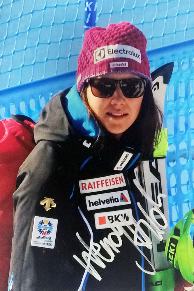 Wendy Holdener Switzerland, World Championship: 3x Gold, 6x Silver; Olympia: 1xGold, 2xSilver, 2x Bronze, Picture taken at Team Event 14.02.2017, Autograph by Mail