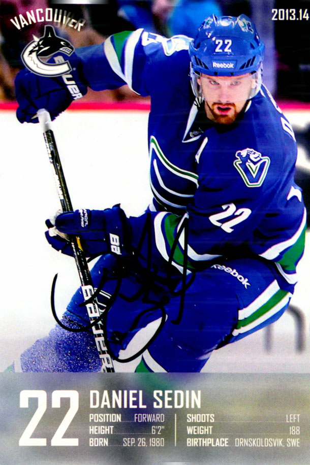 Daniel Sedin Autograph Autogramm