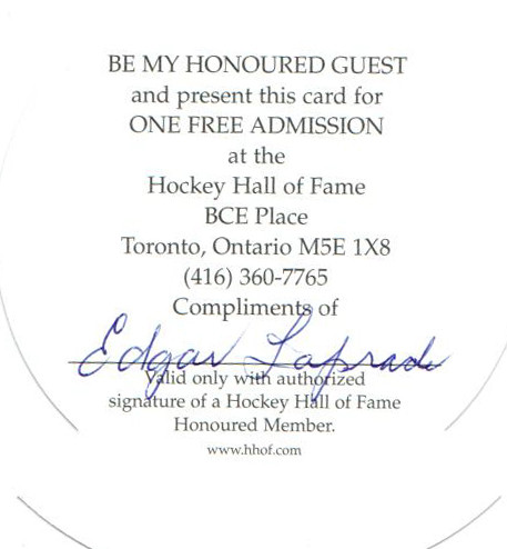 Autograph Edgar Laprade Autogramm HOF Invitation