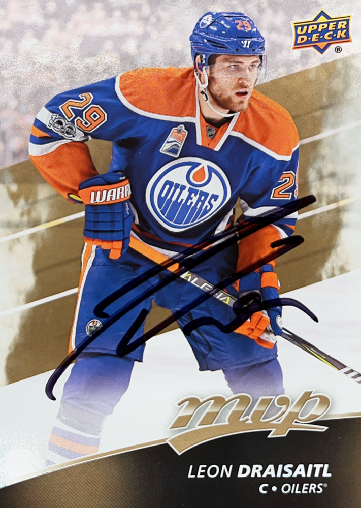 Leon Draisaitl, Germany, Art Ross Trophay, Hart Memorial, Ted Lindsay Award, Maurice Richard Award 2025 for Scoring 1000 Points, 11 NHL Seasons, Autograph by Mail