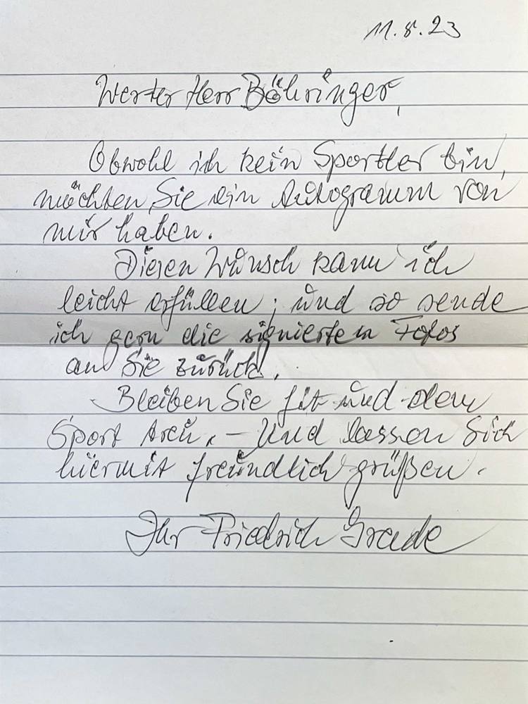 Autograph Friedrich Wilhelm Grade Autogramm